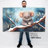 Quadro Decorativo Baby Coala em Tela Canvas Tacolado Moldura Flutuante 4,5cm Madeira 100 X 180cm - 2