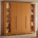 Ver imagem 6 de Guarda Roupa Napoli com 6 Portas Bronze Cinamomo e Cômoda Fontana Cinamomo - Móveis Albatroz