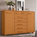 Ver imagem 7 de Guarda Roupa Napoli com 6 Portas Bronze Cinamomo e Cômoda Fontana Cinamomo - Móveis Albatroz