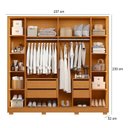 Ver imagem 2 de Guarda Roupa Napoli com 6 Portas Bronze Cinamomo e Cômoda Fontana Cinamomo - Móveis Albatroz