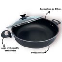 Ver imagem 3 de Panela Frigideira Grande Wok C/ Alça 30 Cm Antiaderente 3l