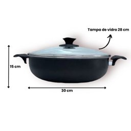 Panela Frigideira Grande Wok C/ Alça 30 Cm Antiaderente 3l - 2