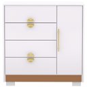 Ver imagem 3 de Cômoda Sapateira para Quarto 1 Porta 4 Gavetas Paraty V01 Branco Camarim Flex - Lyam Decor