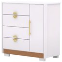 Ver imagem 2 de Cômoda Sapateira para Quarto 1 Porta 4 Gavetas Paraty V01 Branco Camarim Flex - Lyam Decor