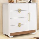 Ver imagem 1 de Cômoda Sapateira para Quarto 1 Porta 4 Gavetas Paraty V01 Branco Camarim Flex - Lyam Decor
