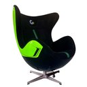 Ver imagem 1 de Poltrona Decorativa Egg Chair Aventador Verde/Preto - Gran Belo