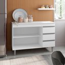 Ver imagem 2 de Balcão Gabinete para Pia 100cm Andréia 2 Portas 3 Gavetas - Ajl Móveis