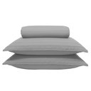 Ver imagem 1 de Kit Cobre Leito Casal Liso Stripes Frost Grey - Soft Dream - 2,20x2,40m