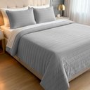 Ver imagem 2 de Kit Cobre Leito Casal Liso Stripes Frost Grey - Soft Dream - 2,20x2,40m