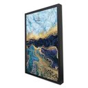 Ver imagem 3 de Quadro Decorativo Abstrato Mármore Azul Profundo em Moldura Caixa Tacolado Moldura Trad 1cm Branca S