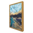 Ver imagem 5 de Quadro Decorativo Abstrato Mármore Azul Profundo em Moldura Caixa Tacolado Moldura Trad 1cm Branca S
