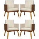 Ver imagem 1 de Kit 4 Poltronas Recepção e Sala Lis Corino e Suede Cores Pé 30cm
