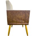 Ver imagem 4 de Kit 4 Poltronas Recepção e Sala Lis Corino e Suede Cores Pé 30cm
