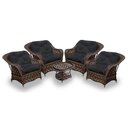 Ver imagem 1 de Conjunto de Poltronas Fibra Sintética Nairóbi - 4 Poltronas + 1 Mesa Centro - Tecido Duna Preto