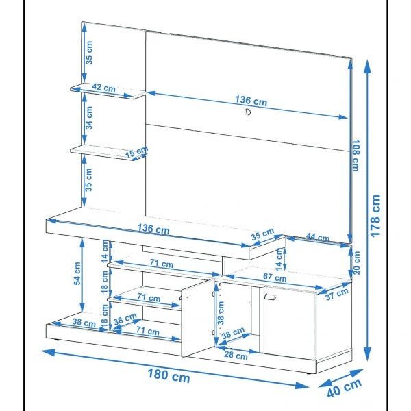 Rack com Painel para TV até 42 Polegadas Viena Moderno Permobili ...