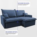 Ver imagem 6 de Sofá sem Caixa Retrátil 1,80m Softgel Luna Velusoft Azul Cama Inbox