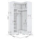 Ver imagem 2 de MÓDULO CLOSET CANTO A200XLX98XLY108 C/ NICHOS E CABIDEIRO M366.B MUNDI MOVEIS