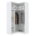 Ver imagem 1 de MÓDULO CLOSET CANTO A200XLX98XLY108 C/ NICHOS E CABIDEIRO M366.B MUNDI MOVEIS