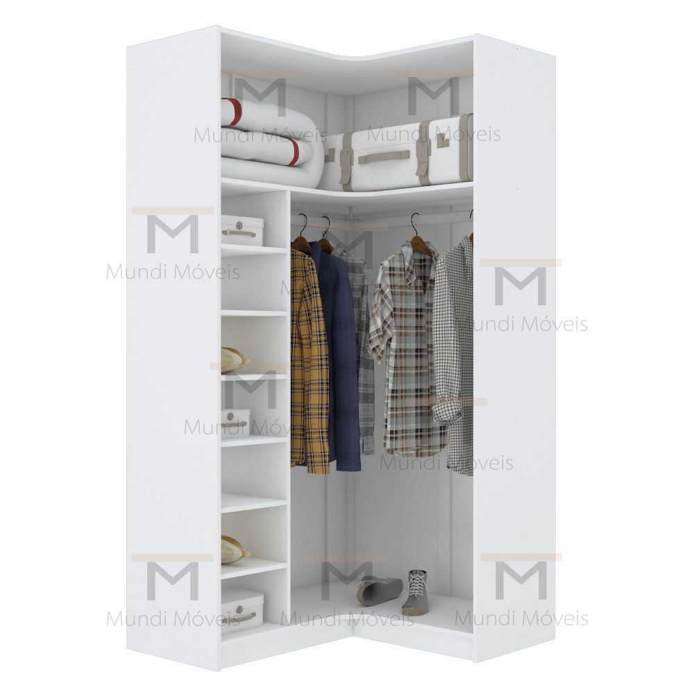 MÓDULO CLOSET CANTO A200XLX98XLY108 C/ NICHOS E CABIDEIRO M366.B MUNDI MOVEIS - 3