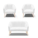 Ver imagem 1 de Kit 01 Namoradeira 02 Lugares E 02 Poltronas Branco