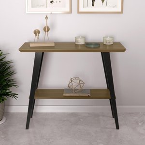 Aparador Davi 90x30 Tampo Mdf 30mm Pé em Madeira Freijó/pés Preto