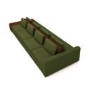 Ver imagem 5 de Sofá Ilha com Encosto e Almofadas Móveis Olimpo 505cm Modulado Linho/pu Verde/marrom G45 - Gran Belo