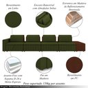 Ver imagem 3 de Sofá Ilha com Encosto e Almofadas Móveis Olimpo 505cm Modulado Linho/pu Verde/marrom G45 - Gran Belo