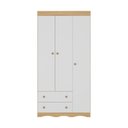 Ver imagem 4 de Guarda-roupa Infantil 92cm 3 Portas e 2 Gavetas Realeza Multimóveis Mp4452 Madeirado/branco