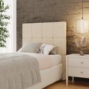 Ver imagem 1 de Cabeceira Solteiro 102cm Bouclé Estofada Design Moderno para Quarto Linea
