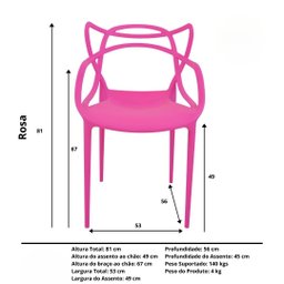 Kit 2 Cadeiras Allegra Design Durável Uso Interno e Externo - 4