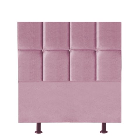 Cabeceira Poliana Cama Box Solteiro 100 Cm Suede Rosa