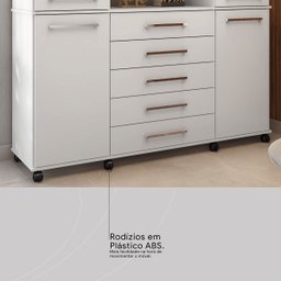 Cômoda London 2 Portas 7 Gavetas Branco - Demóbile - 14