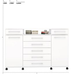 Cômoda London 2 Portas 7 Gavetas Branco - Demóbile - 10