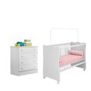 Ver imagem 1 de Quarto Infantil Berço e Cômoda Bebê - Branco