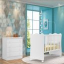 Ver imagem 1 de Quarto Infantil Berço e Cômoda Bebê - Branco