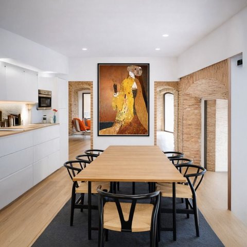 Quadro Canvas The Best Paintings Klimt 40x30cm Mold Branca