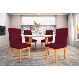 Cadeira de Jantar Reforçada Estofada - Balaqui Decor Cor:Marsala - 2