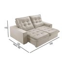 Ver imagem 3 de Sofá 3 Lugares Retrátil e Reclinável Martins M-166 Veludo Creme