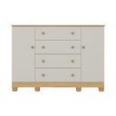 Ver imagem 7 de Cômoda Infantil 125cm 2 Portas e 4 Gavetas Allegra Multimóveis Mp4445 Madeirado/off White