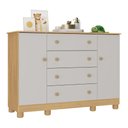Ver imagem 2 de Cômoda Infantil 125cm 2 Portas e 4 Gavetas Allegra Multimóveis Mp4445 Madeirado/off White