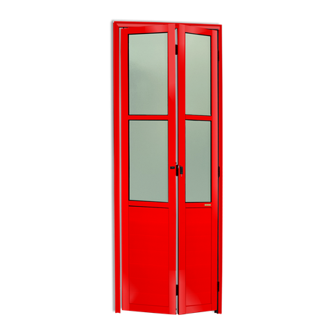 Porta Alumínio Camarão Lambril/Vidro e.L25 Vermelho 70 V.Boreal Brimak