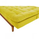 Ver imagem 3 de Sofá Cama Dubai 3 Lugares Império Reclinável Casal Pés Madeira Amarelo 374