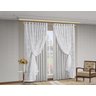 Cortina Monalisa Tecido Blackout com Renda 3,00m X 2,00m Gelo - 1