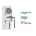 Ver imagem 4 de Kit 6 Cadeiras de Cozinha 190 Aço 6 Uni Prata/courano Branco - Carraro