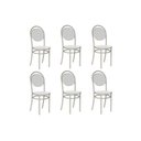 Ver imagem 1 de Kit 6 Cadeiras de Cozinha 190 Aço 6 Uni Prata/courano Branco - Carraro