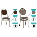 Ver imagem 7 de Kit 6 Cadeiras de Cozinha 190 Aço 6 Uni Prata/courano Branco - Carraro