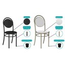 Ver mais imagens de Kit 6 Cadeiras de Cozinha 190 Aço 6 Uni Prata/courano Branco - Carraro