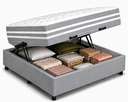 Ver imagem 1 de Kit Cama Box Baú Casal 138x188 cm + Colchão Molas Ensacada Casal 24 cm Cinza Suede