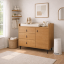 Ver imagem 1 de Cômoda Trocador Infantil Carol com 3 Gavetas e 1 Porta Nature - Rede Móveis