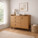 Ver imagem 2 de Cômoda Trocador Infantil Carol com 3 Gavetas e 1 Porta Nature - Rede Móveis